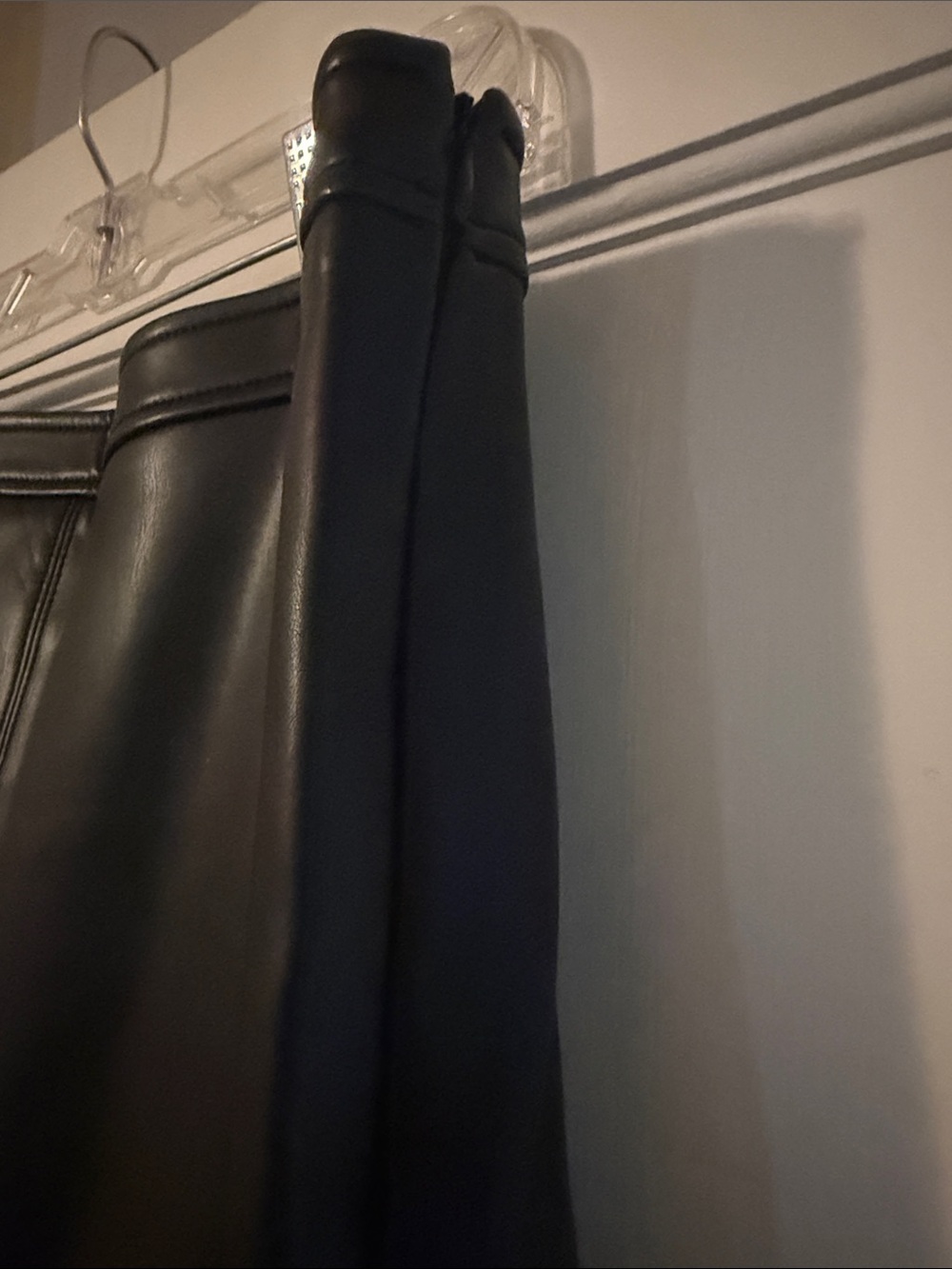 Talbots Women's Black Faux Leather A-Line Skirt - Picture 2 of 3